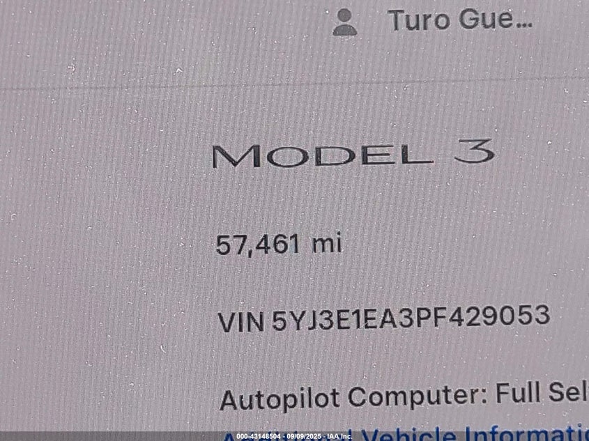 2023 Tesla Model 3 Rear-Wheel Drive VIN: 5YJ3E1EA3PF429053 Lot: 43148504