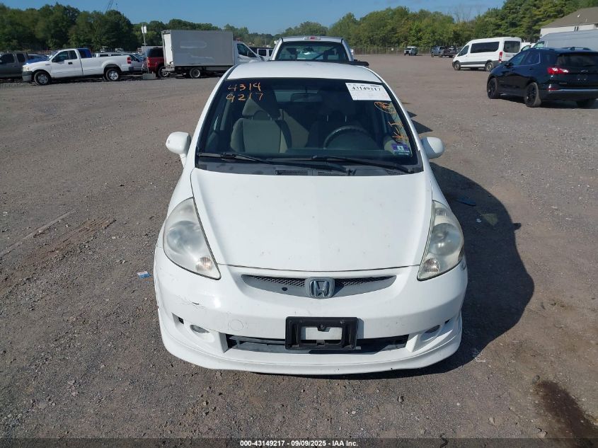 2007 Honda Fit Sport VIN: JHMGD38637S049705 Lot: 43149217