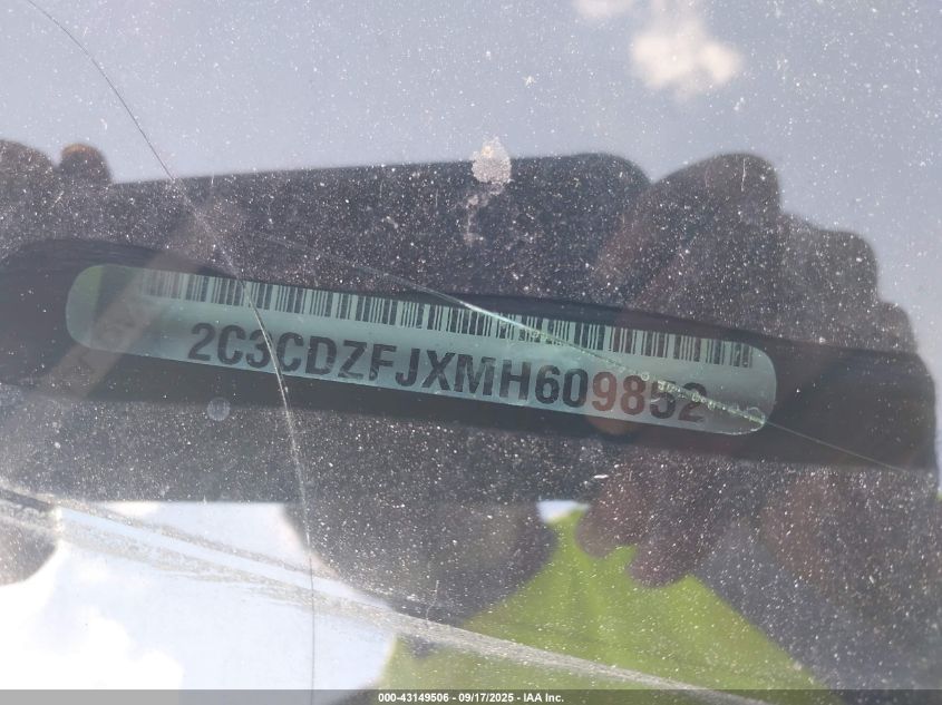 2021 Dodge Challenger R/T Scat Pack VIN: 2C3CDZFJXMH609852 Lot: 43149506