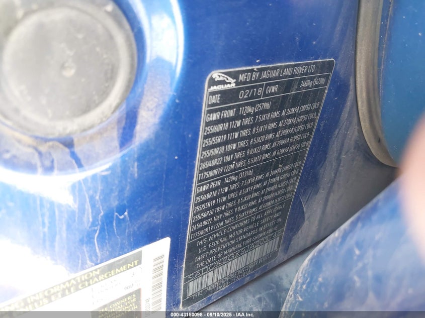 2018 JAGUAR F-PACE 30T PRESTIGE - SADCK2GX9JA203748