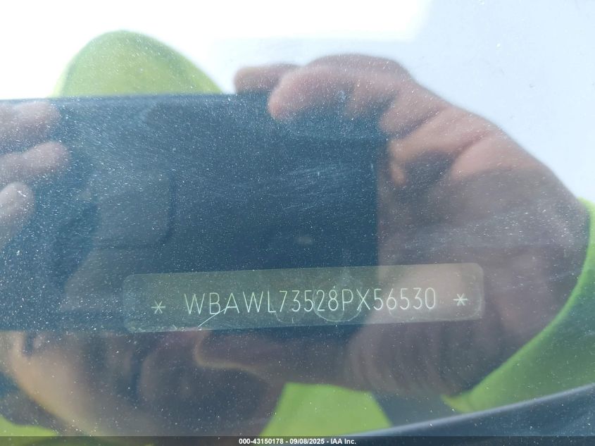 2008 BMW 335I VIN: WBAWL73528PX56530 Lot: 43150178