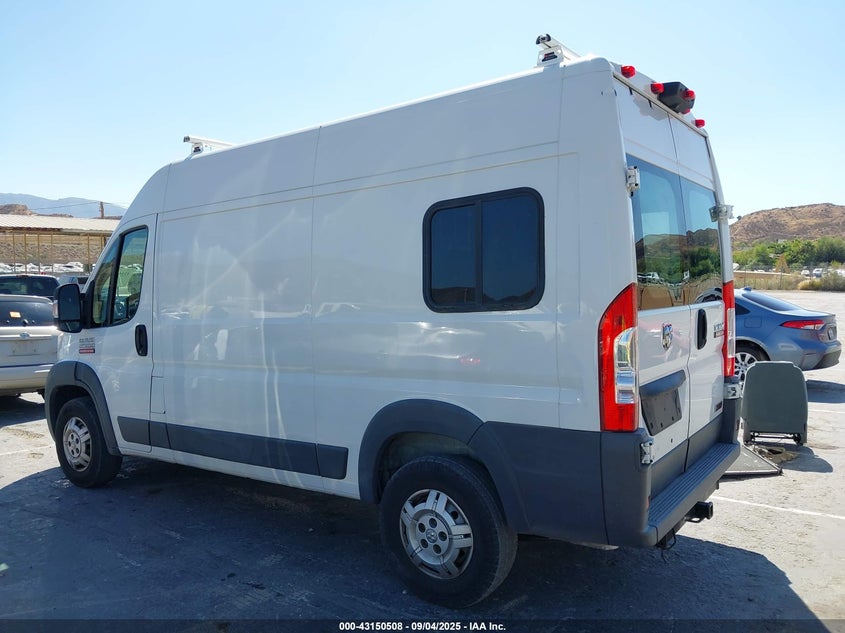Vin: 3c6trvcd1ee120250, lot: 43644860, ram promaster 2500 high roof 20143
