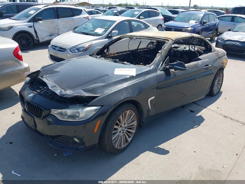 2015 BMW 428I black cabrio gasoline WBA3V5C54FP751974 photo #3