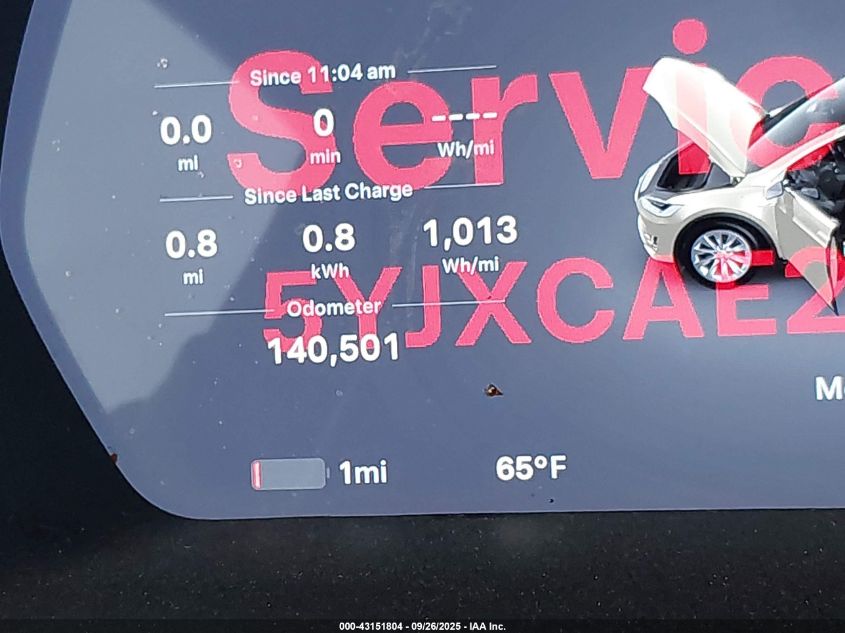 2016 Tesla Model X 60D/70D/75D/90D VIN: 5YJXCAE26GF006550 Lot: 43151804