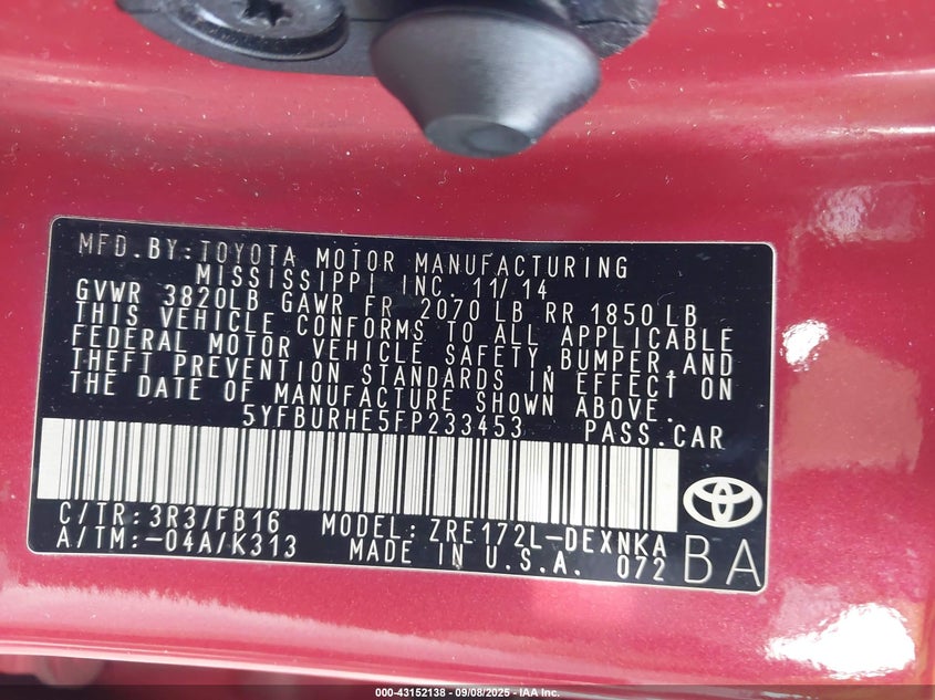 2015 TOYOTA COROLLA LE - 5YFBURHE5FP233453