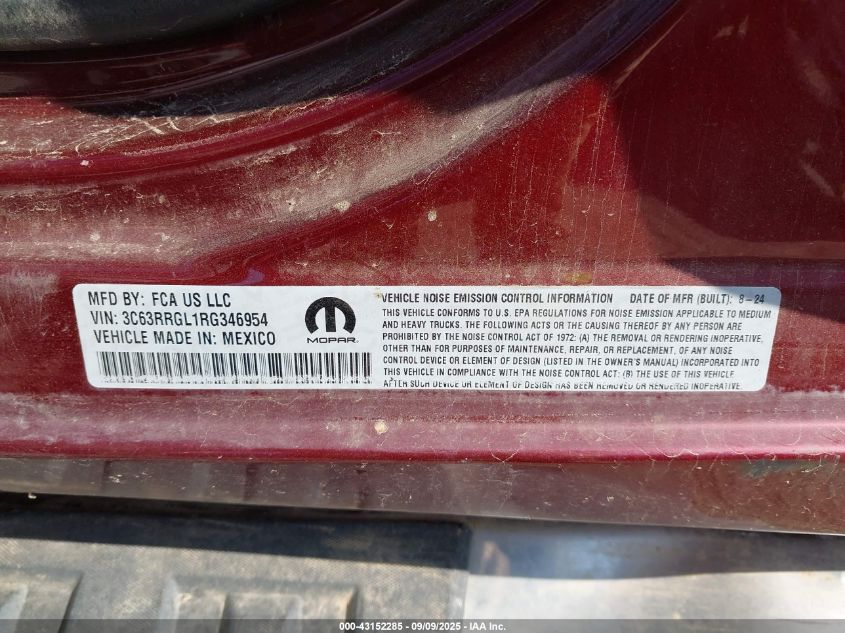 2024 Ram 3500 Tradesman 4X4 8' Box VIN: 3C63RRGL1RG346954 Lot: 43152285