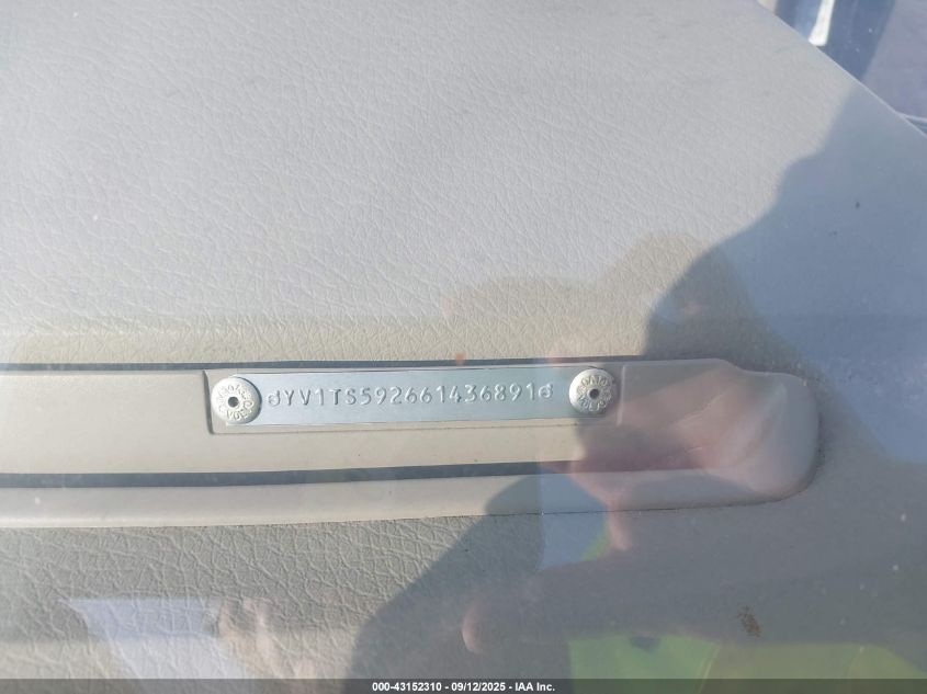 2006 Volvo S80 2.5T VIN: YV1TS592661436891 Lot: 43380909