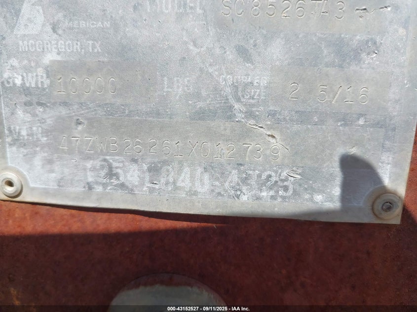 47ZWB26261X012739 2001   photo no. 9