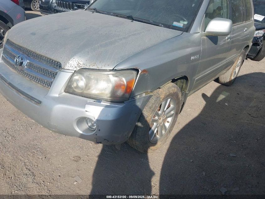 2006 Toyota Highlander Hybrid Limited V6 VIN: JTEDW21A060008929 Lot: 43153100