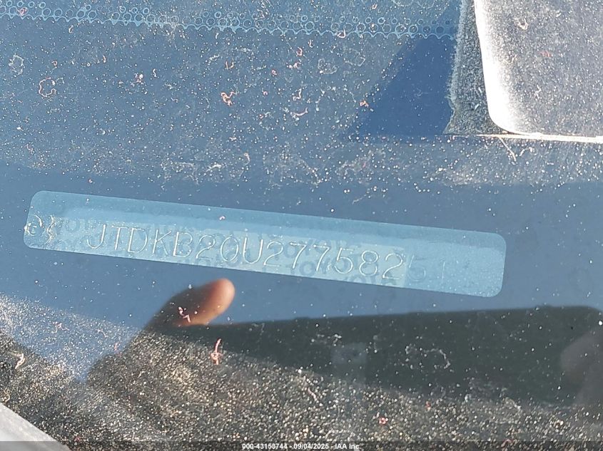 2007 Toyota Prius VIN: JTDKB20U277582511 Lot: 43153744