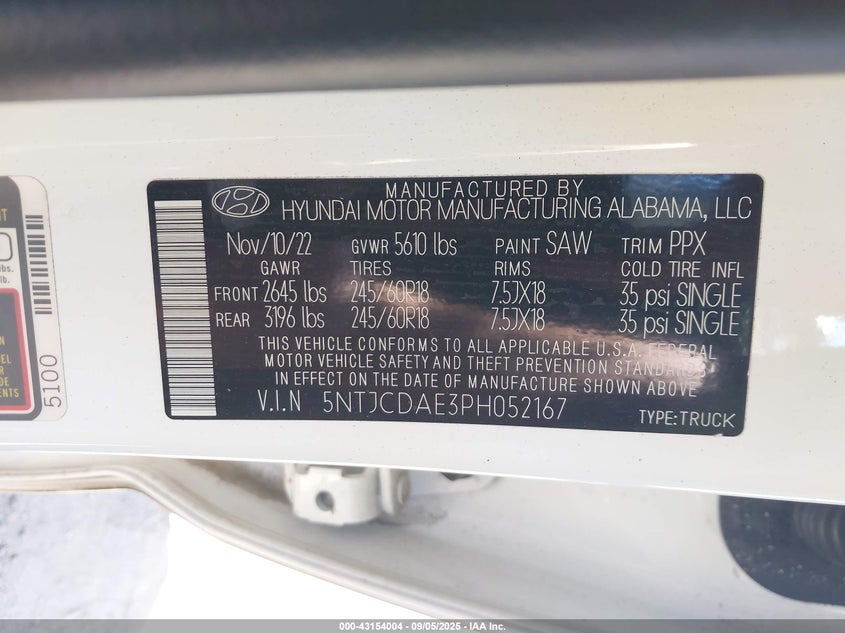 2023 HYUNDAI SANTA CRUZ SEL - 5NTJCDAE3PH052167