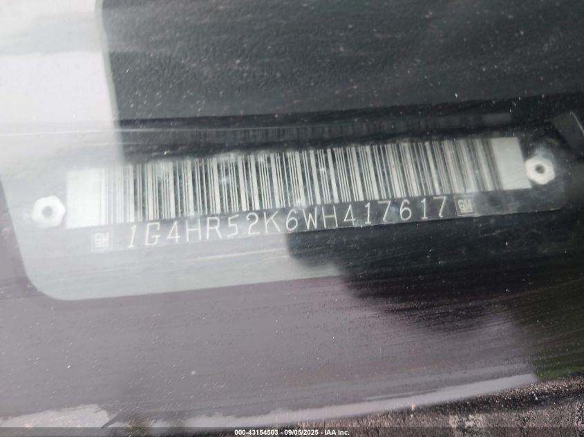 1998 Buick Lesabre Limited VIN: 1G4HR52K6W8417617 Lot: 43154503