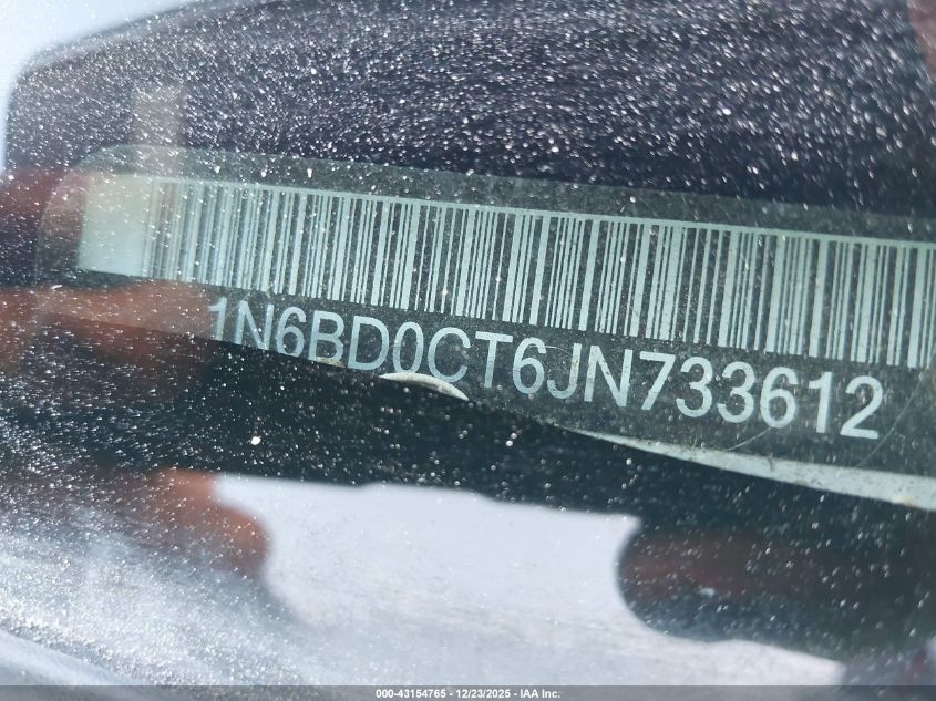 2018 Nissan Frontier S VIN: 1N6BD0CT6JN733612 Lot: 43154765