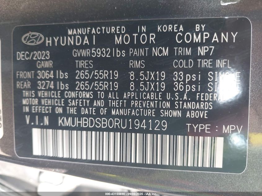 2024 Genesis GV80 - KMUHBDSB0RU194129