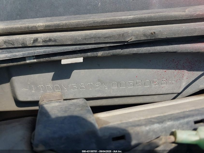 2000 Toyota Celica Gts VIN: JTDDY38T9Y0035058 Lot: 43155701