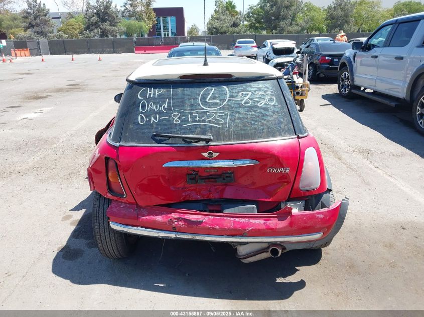 2003 Mini Cooper VIN: WMWRC33423TE15239 Lot: 43155867