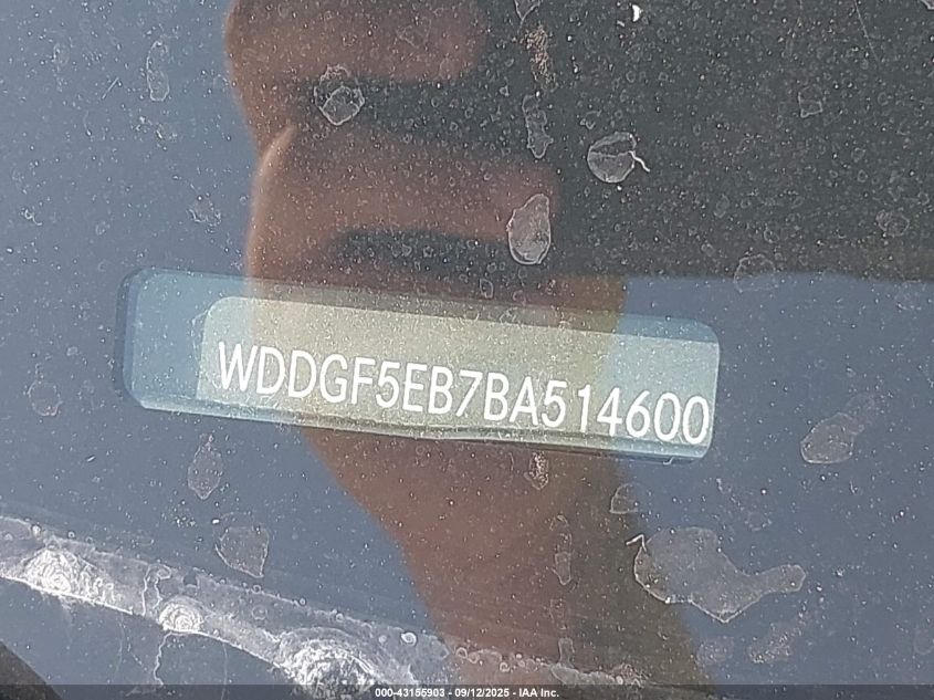2011 Mercedes-Benz C 300 Sport VIN: WDDGF5EB7BA514600 Lot: 43155903