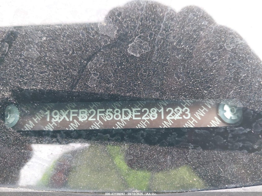 2013 Honda Civic Lx VIN: 19XFB2F58DE281223 Lot: 43156092