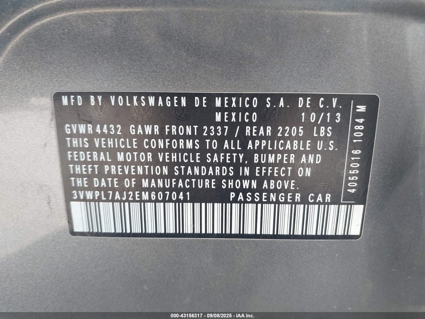 2014 VOLKSWAGEN JETTA SPORTWAGEN 2.0L TDI 3VWPL7AJ2EM607041