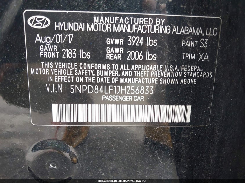 2018 HYUNDAI ELANTRA VALUE EDITION - 5NPD84LF1JH256833