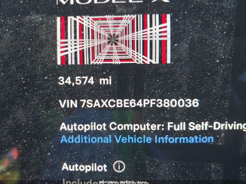 2023 Tesla Model X Plaid Tri Motor All-Wheel Drive VIN: 7SAXCBE64PF380036 Lot: 43156441