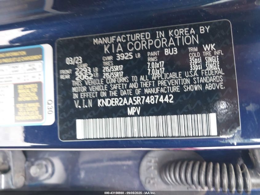 2024 Kia Seltos Ex VIN: KNDER2AA5R7487442 Lot: 43156988