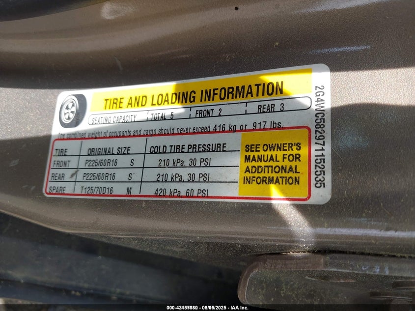 2007 Buick Lacrosse Cx VIN: 2G4WC582971152535 Lot: 43157080