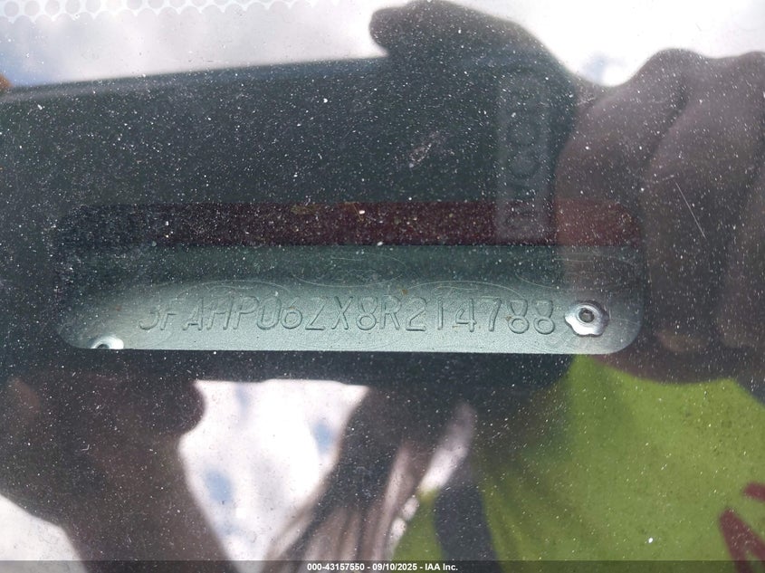 2008 Ford Fusion S VIN: 3FAHP06ZX8R214788 Lot: 43157550