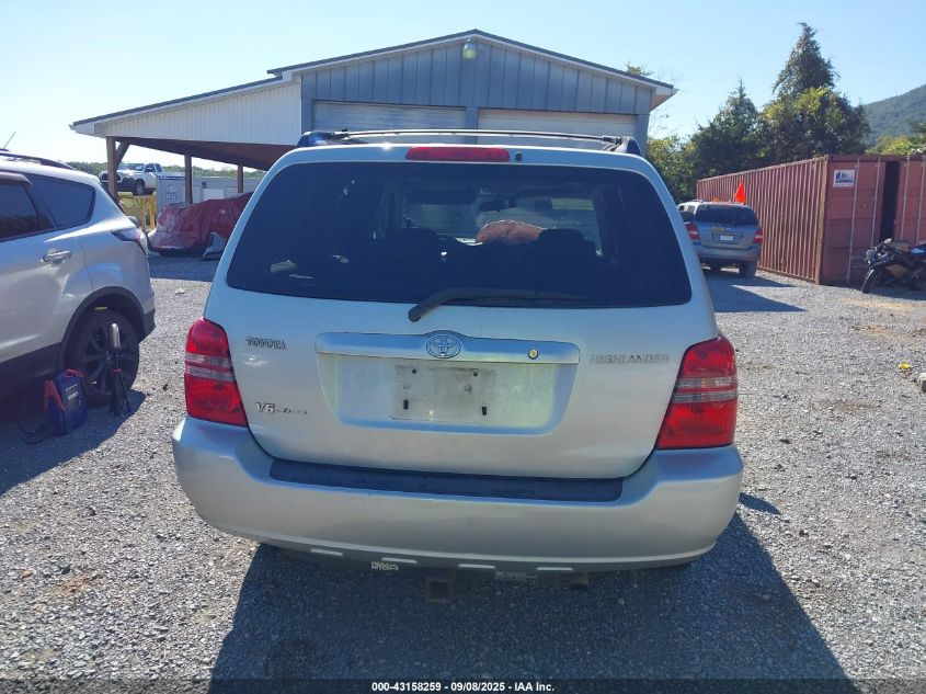 2003 Toyota Highlander V6 VIN: JTEHF21A930128211 Lot: 43158259