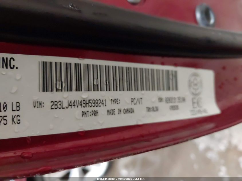 2009 Dodge Challenger Se/Sxt VIN: 2B3LJ44V49H598241 Lot: 43158288