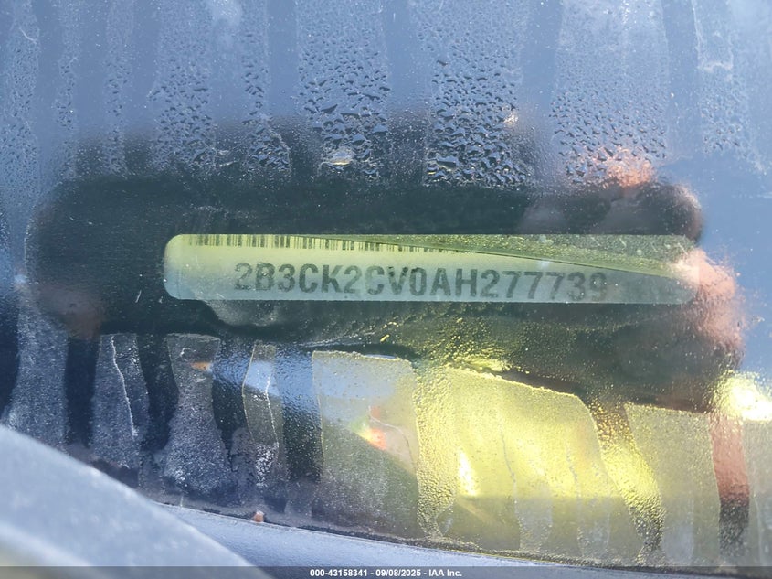 2010 Dodge Charger 3.5L VIN: 2B3CK2CV0AH277739 Lot: 43158341