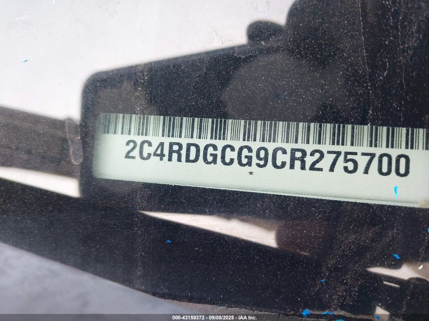 2012 Dodge Grand Caravan Sxt VIN: 2C4RDGCG9CR275700 Lot: 43158372