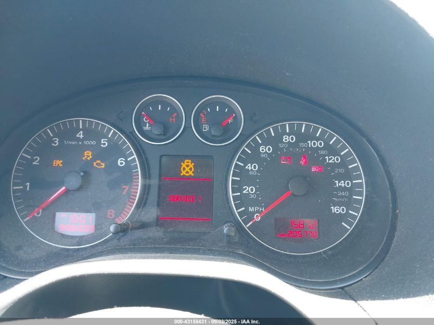 2007 Audi A3 2.0T VIN: WAUHF78P57A081302 Lot: 43158431