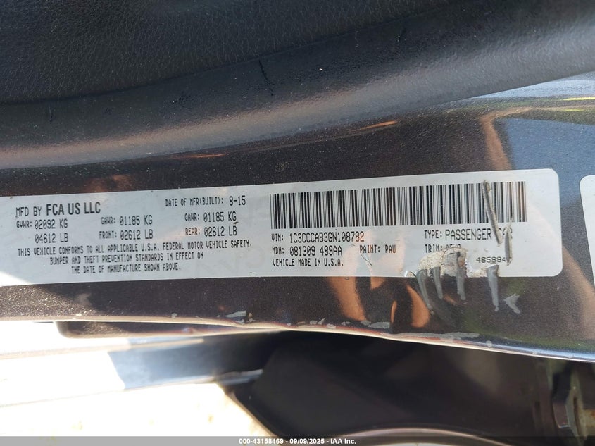 2016 CHRYSLER 200 LIMITED - 1C3CCCAB3GN108782