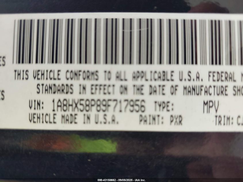 2009 Chrysler Aspen Limited VIN: 1A8HX58P89F717956 Lot: 43158662