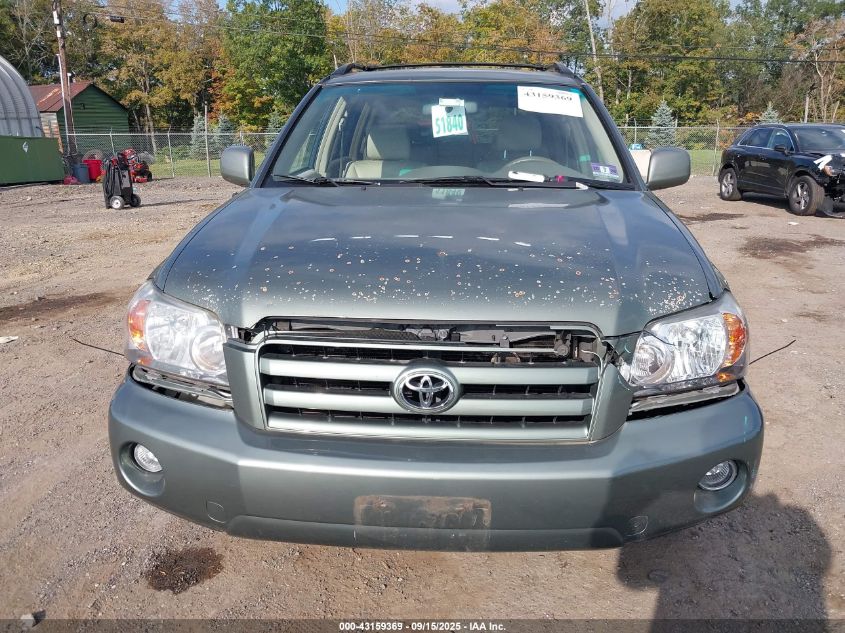 2007 Toyota Highlander V6 VIN: JTEEP21A770206135 Lot: 43159369