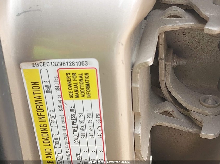 2006 Chevrolet Silverado 1500 Lt1 VIN: 2GCEC13Z961281063 Lot: 43159509