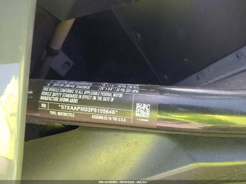 2023 Polaris Slingshot Sl VIN: 57XAAPHD3P8155646 Lot: 43160403