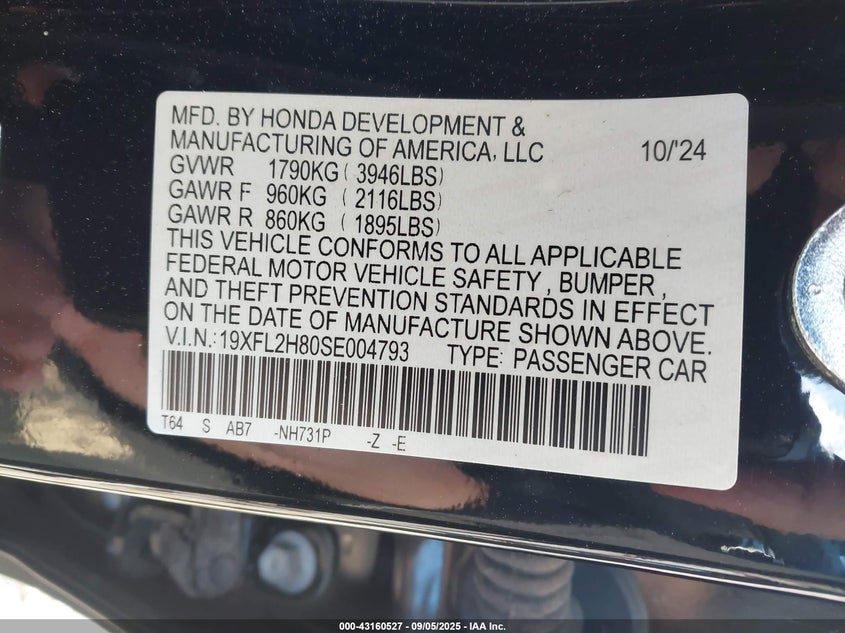 2025 HONDA CIVIC SPORT - 19XFL2H80SE004793