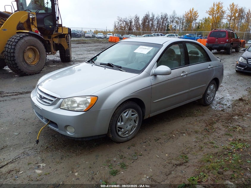 2004 Kia Spectra Ex/Lx silver sedan gasoline KNAFE121645013798 photo #3
