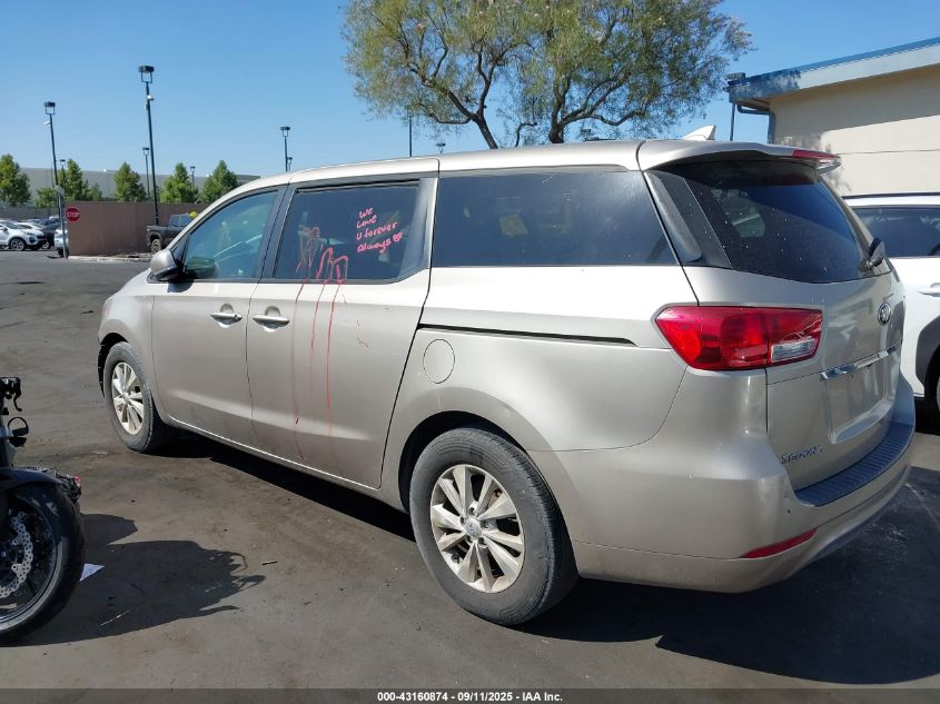 2017 Kia Sedona Lx VIN: KNDMB5C14H6244871 Lot: 43160874