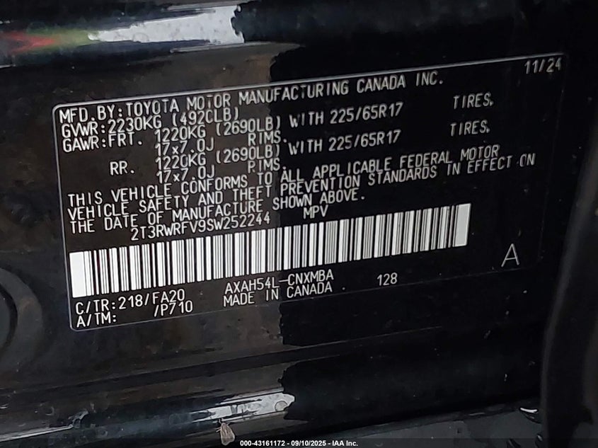 2025 TOYOTA RAV4 HYBRID XLE - 2T3RWRFV9SW252244