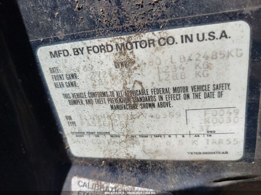 1989 Lincoln Town Car Signature VIN: 1LNBM82F8KY746399 Lot: 43161478