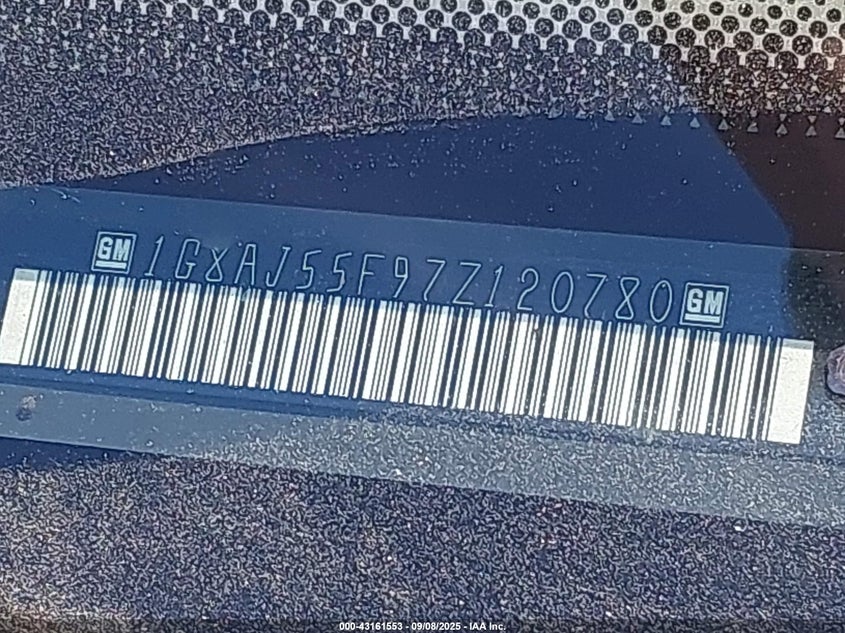 2007 Saturn Ion Ion 2 VIN: 1G8AJ55F97Z120780 Lot: 43161553