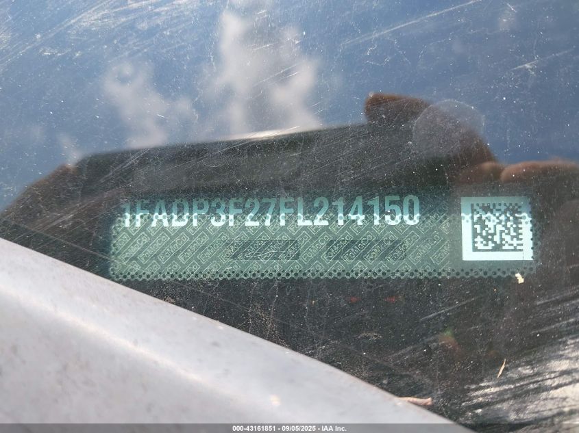2015 Ford Focus Se VIN: 1FADP3F27FL214150 Lot: 43161851
