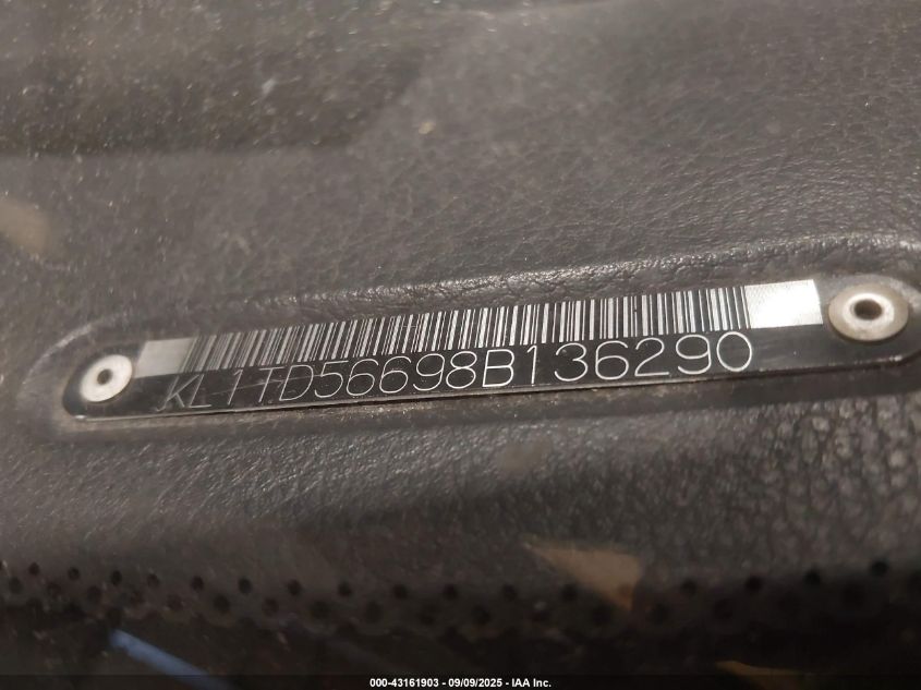 2008 Chevrolet Aveo Ls VIN: KL1TD56698B136290 Lot: 43161903