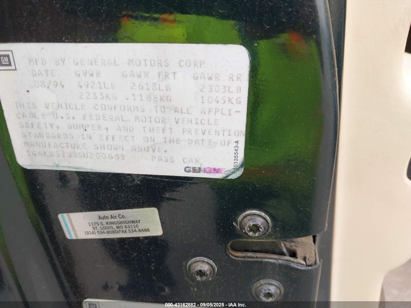 1995 Cadillac Deville VIN: 1G6KD52B8SU200681 Lot: 43162882