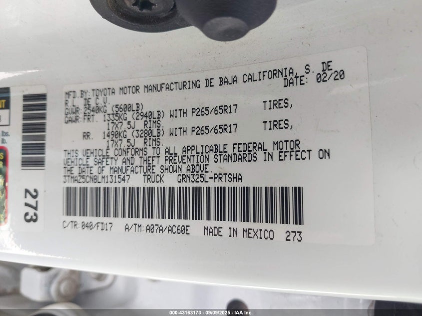 2020 TOYOTA TACOMA TRD SPORT - 3TMAZ5CN8LM131547