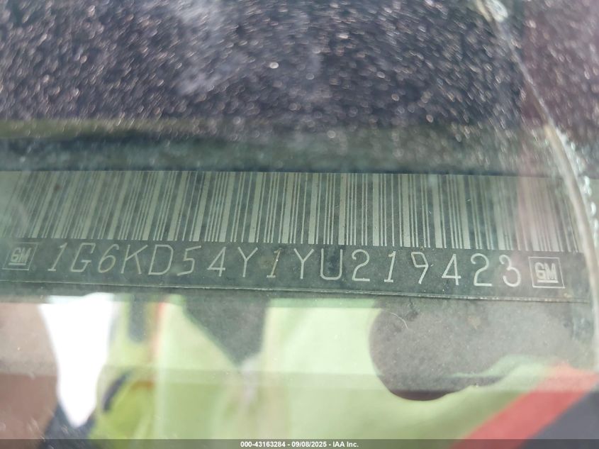 2000 Cadillac Deville Standard VIN: 1G6KD54Y1YU219423 Lot: 43163284