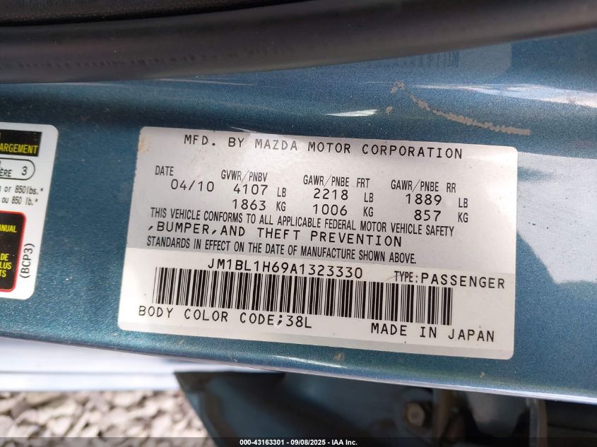 2010 Mazda Mazda3 S Sport VIN: JM1BL1H69A1323330 Lot: 43163301